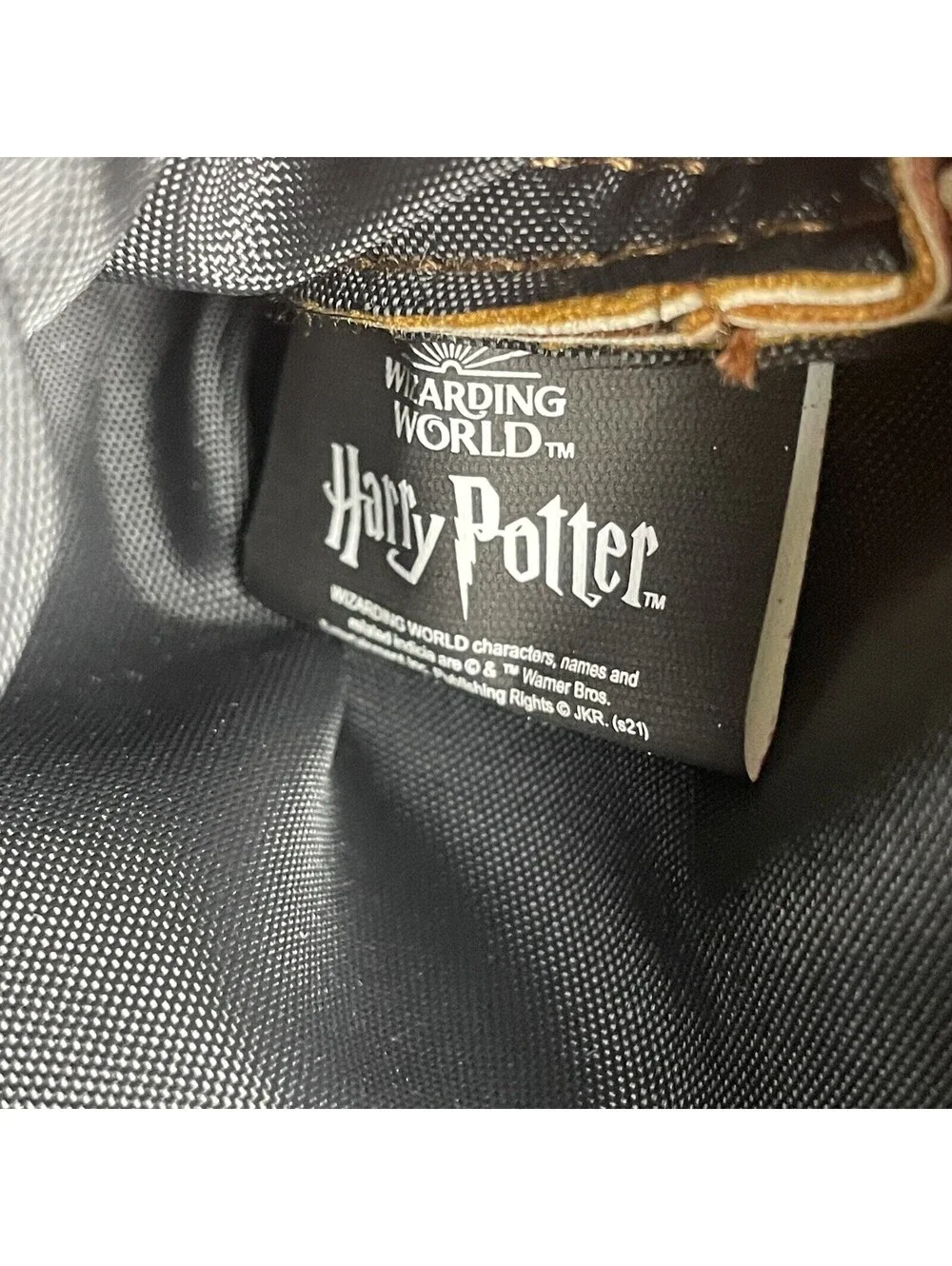 Harry Potter Wristlet Wallet Brown Cosmetic Coin Bag w Strap Ex. Condition Small
